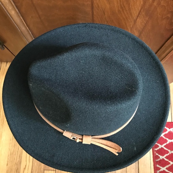 Women's Black Fedora Hat with Tan Band - Picture 2 of 5